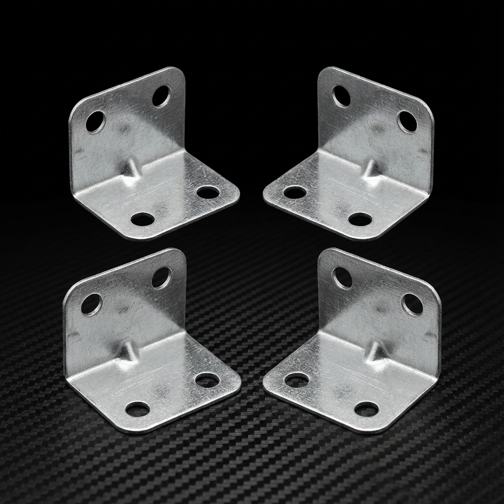 4-Hole L-Shaped Reinforced Corner Bracket, 1.4mm | Heavy-Duty Iron Support
