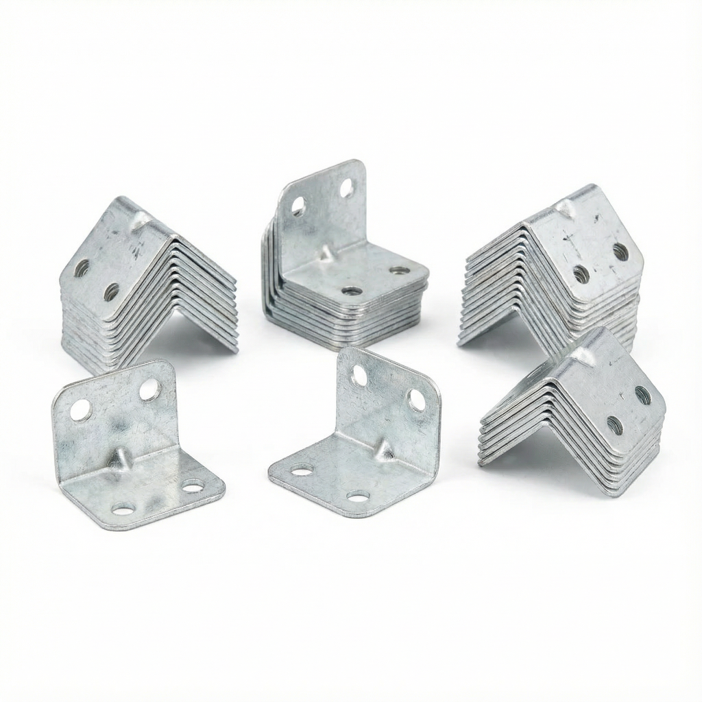 4-Hole L-Shaped Reinforced Corner Bracket, 1.4mm | Heavy-Duty Iron Support