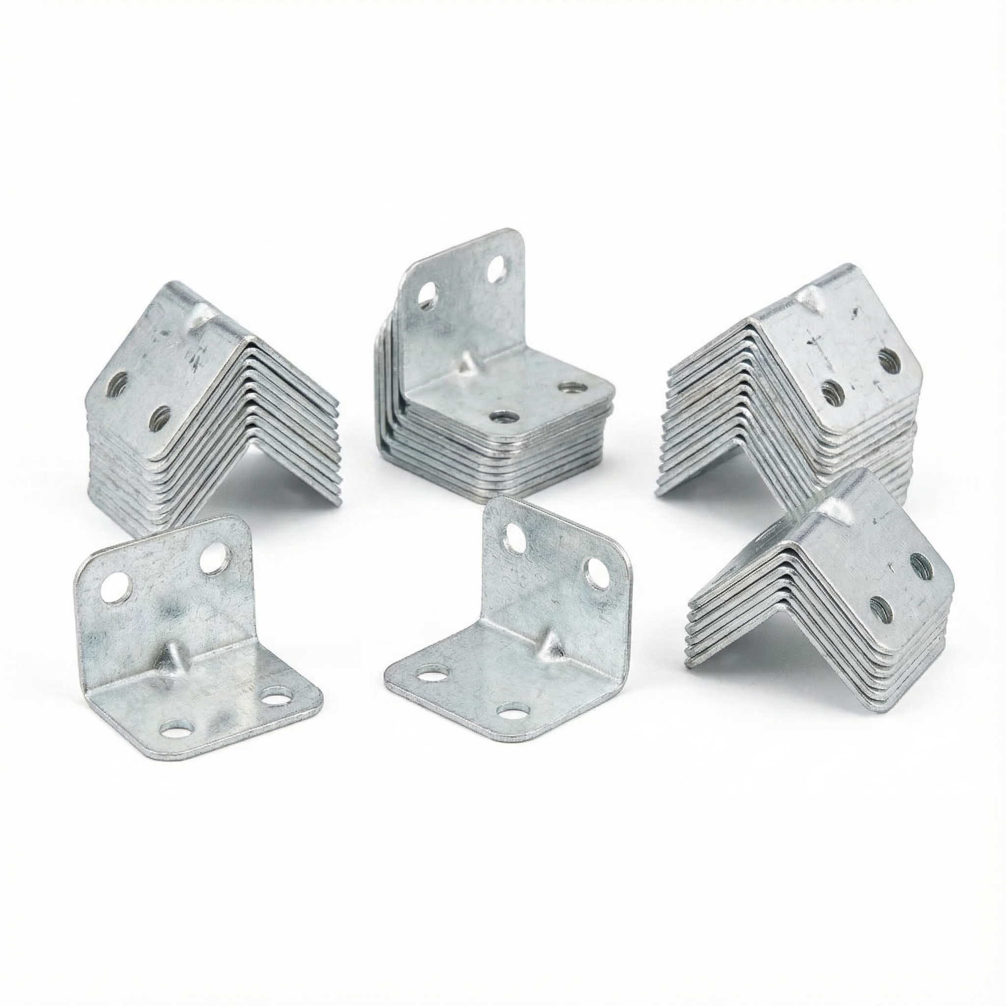 4-Hole L-Shaped Reinforced Corner Bracket, 1.4mm | Heavy-Duty Iron Support