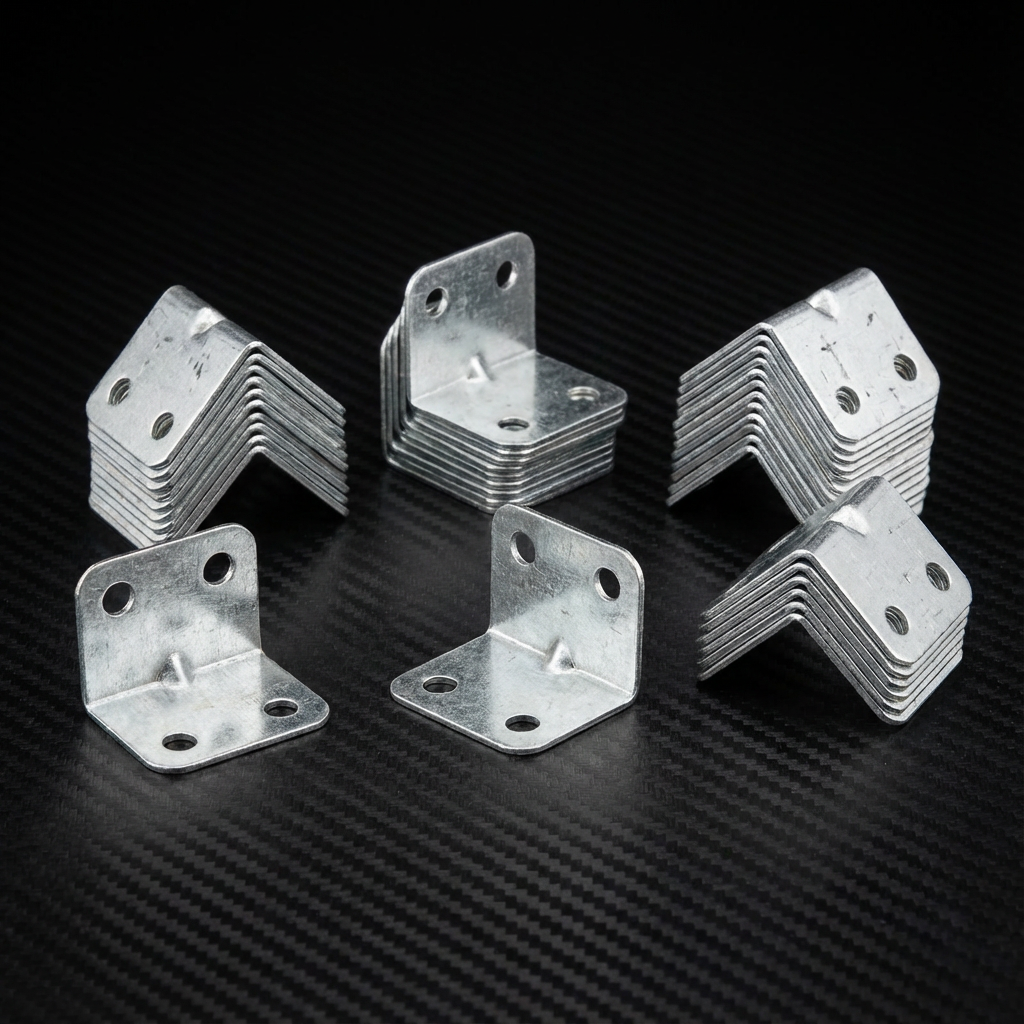 4-Hole L-Shaped Reinforced Corner Bracket, 1.4mm | Heavy-Duty Iron Support