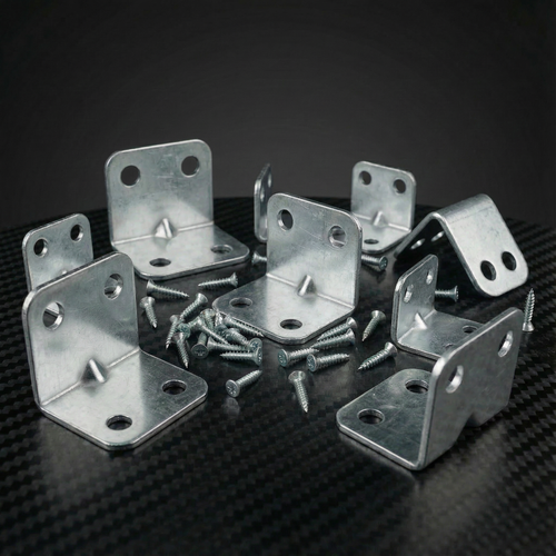 4-Hole L-Shaped Reinforced Corner Bracket, 1.4mm | Heavy-Duty Iron Support