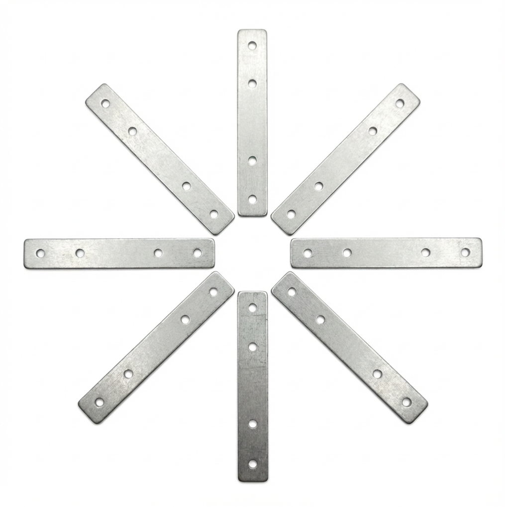 8-Hole L-Shaped Reinforced Corner Bracket, 1.4mm | Heavy-Duty Iron Support